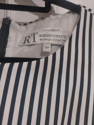 Vestido Roberto Torretta Rayas Talla L