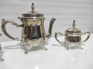 Juego de té plateado vintage