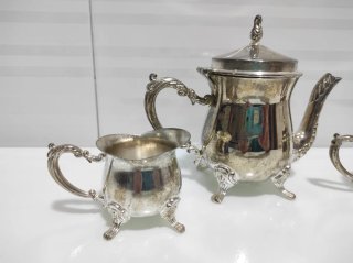 Juego de té plateado vintage