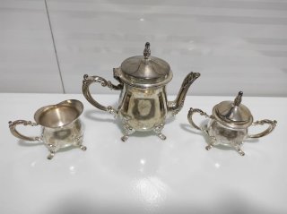 Juego de té plateado vintage