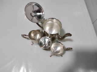 Juego de té plateado vintage