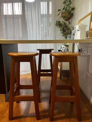 3 Sgabelli in Legno Marrone (cucina/bar)