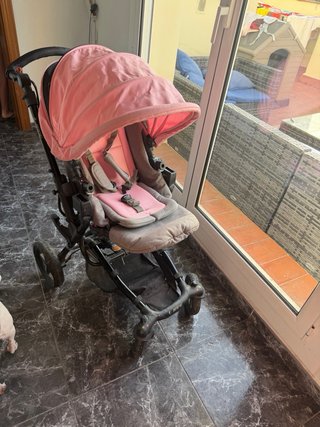 Carro bebé Jane rosa y gris