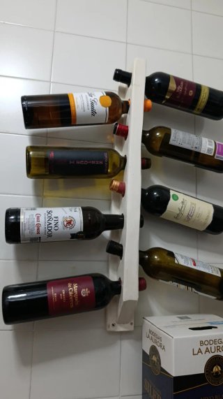 Botellero de madera para 8 botellas