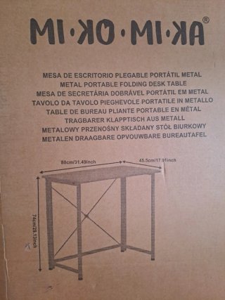 Mesa escritorio plegable portátil negra