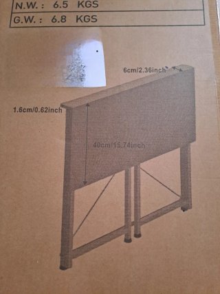 Mesa escritorio plegable portátil negra