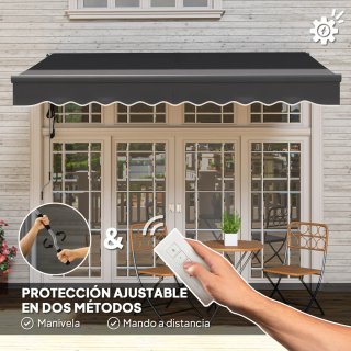 Toldo retráctil eléctrico con manivela