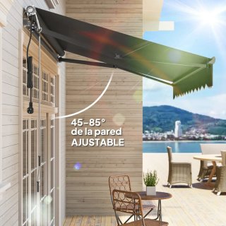 Toldo retráctil eléctrico con manivela