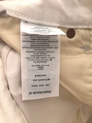 Pantalón Vaquero G-Star RAW Blanco