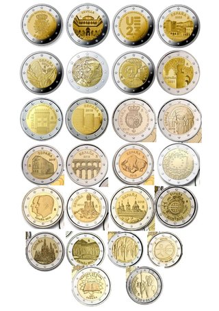 35 Monete Commemorative da 2 Euro