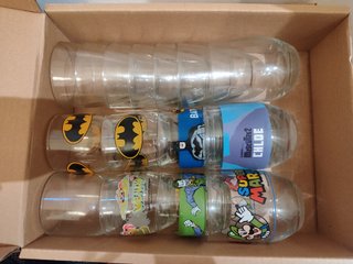 Pack 6 Vasos Cristal Dibujos Animados