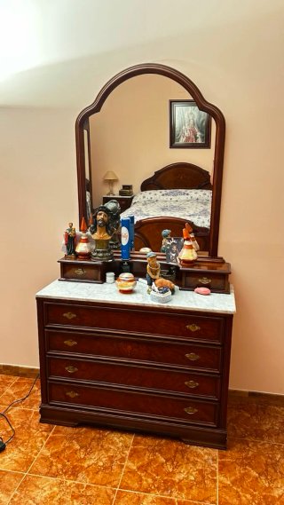Dormitorio madera 1.35 como nuevo