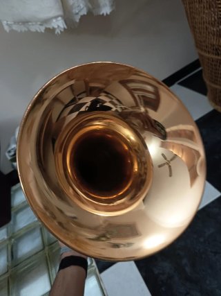 Trombón Yamaha con funda y accesorios