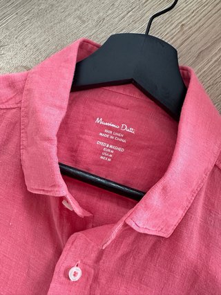 Camisa Lino Massimo Dutti Talla M Rosa
