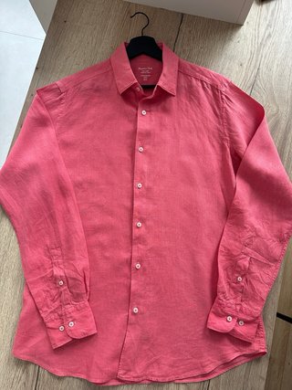 Camisa Lino Massimo Dutti Talla M Rosa