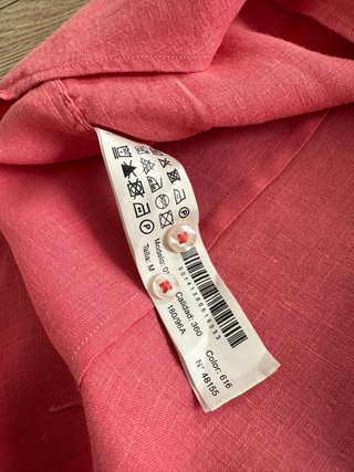 Camisa Lino Massimo Dutti Talla M Rosa