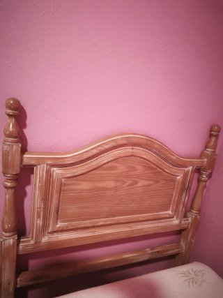 Conjunto de cama madera y metal