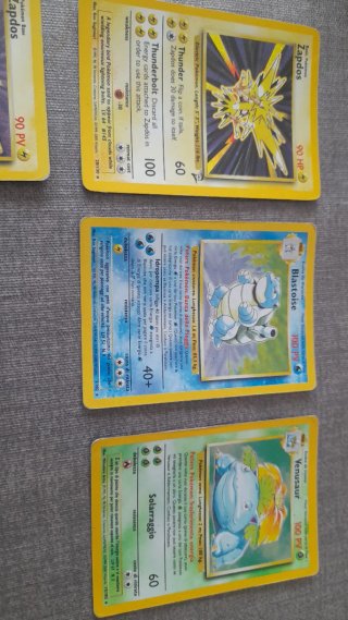 Carte Pokemon Zapdos, Blastoise, Venusaur