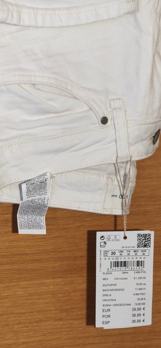 Vaquero Springfield Blanco Slim ¡Nuevo! ES40 W30