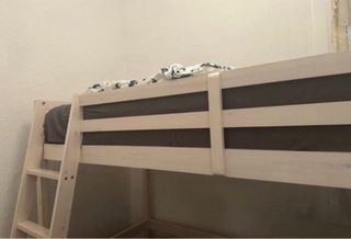 Cama alta GEDEON 90x190cm Pino Blanqueado