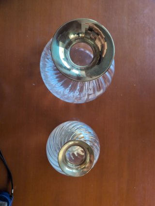 Set 2 Cuencos Decorativos Cristal y Metal