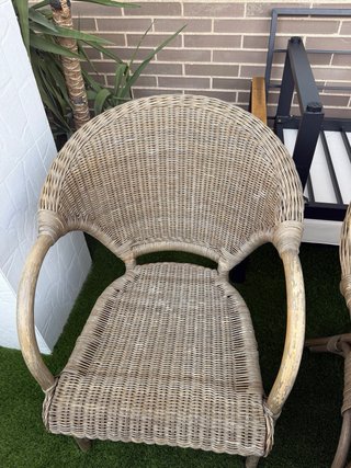 Conjunto 4 sillones ratán + mesa jardín