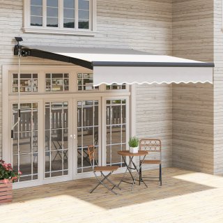Toldo retráctil manual con luces LED solares