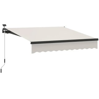 Toldo retráctil manual con luces LED solares