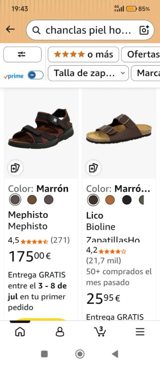 Chanclas Piel Hombre Mephisto Talla 42/43