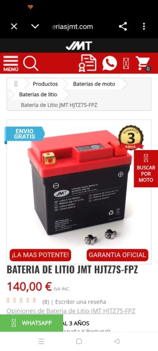 Batería JMT HJTZ7S-FPZ-WI Moto