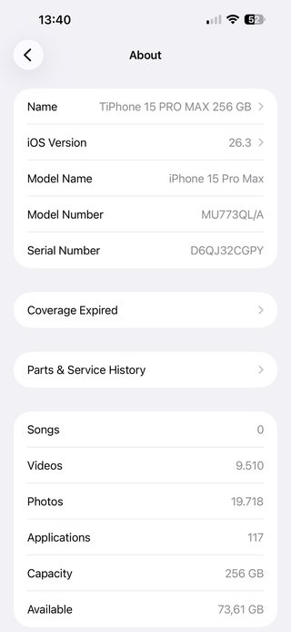 iPhone 15 Pro Max 256GB Titanio Negro