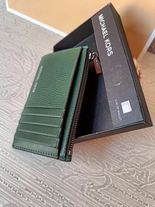 Cartera Michael Kors Verde Slim Zip Wallet