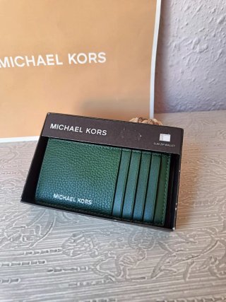 Cartera Michael Kors Verde Slim Zip Wallet
