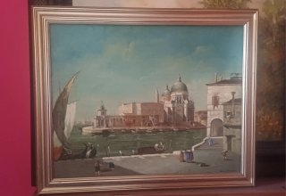 Dipinto Venezia con cornice dorata
