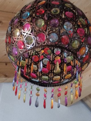 Lámpara turca/bohemia cristal y metal