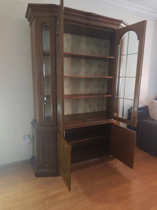 Vitrina Clásica Salón/Comedor Madera y Cristal