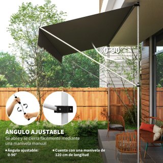 Toldo Retráctil Gris 4m