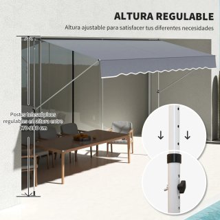 Toldo Retráctil Gris 4m