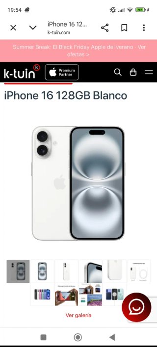 iPhone 16 128GB Blanco