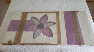 Cuadro decorativo flor metal y papel