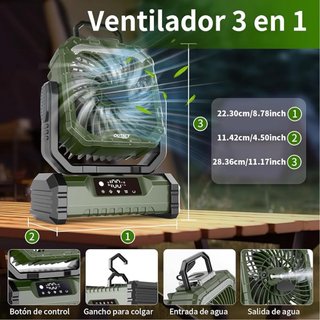 NUEVO Ventilador Camping Deepoter LED Nebulizador