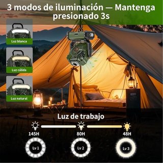 NUEVO Ventilador Camping Deepoter LED Nebulizador