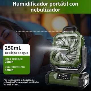 NUEVO Ventilador Camping Deepoter LED Nebulizador