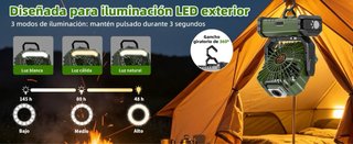 NUEVO Ventilador Camping Deepoter LED Nebulizador