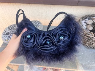 Borsetta Mandarini Navy con Fiori e Piume