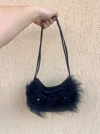 Borsetta Mandarini Navy con Fiori e Piume