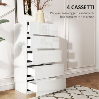 Cassettiera Moderna 5 Cassetti Antiribaltamento in