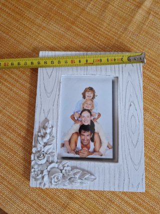Cornice portafoto bianca decorata