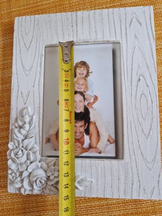 Cornice portafoto bianca decorata