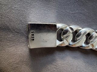 Pulsera Cubana S925 Plata Gruesa 23cm
